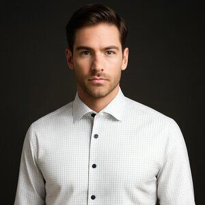 David Donahue Luxury Non-Iron Trim Fit Dress Shirt – Size 16.5 / 32-33